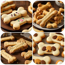 Load image into Gallery viewer, Dog Bone Cookie Cutters Set of 3, Bone Shapes Cookie Cutter, Biscuit Dog Treat Cookie Cutter Set for Homemade (Blue Is Visible & Friendly For Your Pup/Doggy)