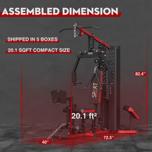 Load image into Gallery viewer, Multifunctional Home Gym Station, Home Gym Workout Exercise Equipment -Red