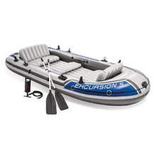 Load image into Gallery viewer, INTEX Excursion 5-Person Inflatable Fishing Boat River Raft Set with Oars
