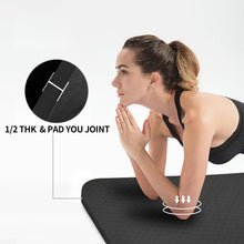 Load image into Gallery viewer, Hatha Yoga Large TPE Yoga Mat 6'x4'x1/2" Extra Thick Non-Slip Exercise Mat - for Yoga Pilates & Home Gym Workouts(Black)