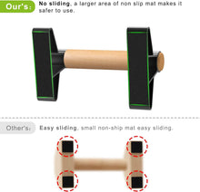 Load image into Gallery viewer, SELEWARE Wood Push up Bars Parallettes Bars Anti-Slip Handstand Bars for Calisthenics, Fitness, Floor Workouts Solid Wood with Sturdy Metal Bracket, Support 600 lbs 10 * 6.5 * 4 inch
