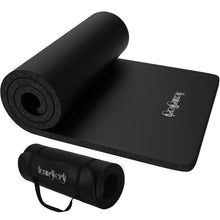 Load image into Gallery viewer, HemingWeigh 1 Inch Extra Thick Non Slip Yoga Mat - Exercise Mats for Home Workouts, Black (70"L x 23"W)