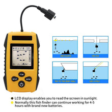 Load image into Gallery viewer, Portable Fish Finder with LCD Display, Handheld Sonar Depth Finder for Kayak Boat Lake Sea Ice Fishing, 2ft–328ft Detection, Alarm Function