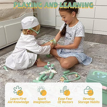 Load image into Gallery viewer, Liberry Doctor Kit for Toddlers 3 4 5 Years Old, 30-Piece Kid Doctor Toy with Stethoscope, Costume, Green Medical Pretend Play, Birthday Gift for Girls Boys