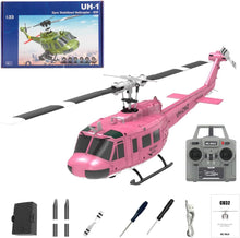 Load image into Gallery viewer, NBJIALIN RC ERA C032 UH-1 Huey Helicopter - Remote Control Helicopters for Adult, 1/48 Sacle 2.4G 6CH Gyro Stabilized Aircraft with Altitude Hold & Optical Flow,3D Stunt Drone (Pink)