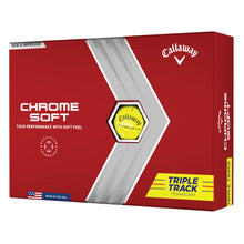 Load image into Gallery viewer, Callaway 2022 Chrome Soft Triple Track Dozen Golf Balls Yellow