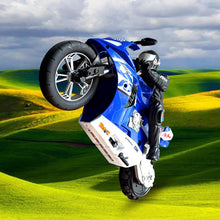Load image into Gallery viewer, RC Dual-Motor Electric Two-Wheel Self-Balancing Motorcycle Model, 1/6 Scale 2.4GHz Motorcycle Model (RTR Version/Blue)