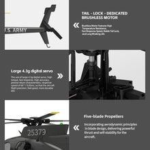 Load image into Gallery viewer, rcxperts YU Xiang F119S MD500 Remote Control Helicopter, 1/16 2.4G 9CH 250-Class 6-Axis Gyro Military RC Helicopter