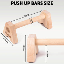Load image into Gallery viewer, Premium Wooden Push Up Bars,Parallettes Bars for Calisthenics,Push Up Handles,Calisthenics Equipment for outdoor&home,Complete Push-Up Workout Kit,Solid rubber wood