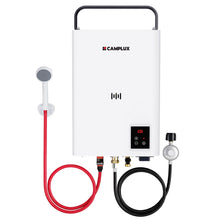 Load image into Gallery viewer, CAMPLUX F10 Ultra, 2.64 GPM Thermostatic Portable Propane Water Heater, ±1℉ Precision Temperature Control, High Flow 10L Outdoor Hot Water System for Family Camping, RV, Cabin, Pet Wash