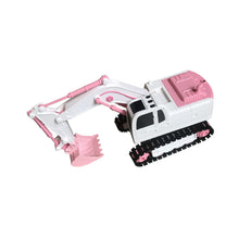 Load image into Gallery viewer, Pink RC Excavator, 6 Channel 2.4Ghz RC Construction Vehicle, 1:24 Scale Pink Excavator Toy with 360° Rotation, Light Sound and DIY Stickers