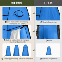 Load image into Gallery viewer, Wolfwise Pop Up Shower Tent for Camping Essentials, Portable Instant Changing Tent with Ventilation Window & Carry Bag, Privacy Dressing Room Bathroom Toilet for Beach & Outdoor, Spacious, Blue