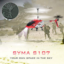 Load image into Gallery viewer, Remote Control Helicopter, S107/S107G RC Helicopter for Kids and Adults, 3 Channel Mini Helicopter with Gyro for Boys and Girls (Red)