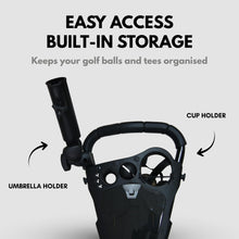 Load image into Gallery viewer, Qwik-Fold - 3-Wheel Golf Push Cart - Black/Charcoal