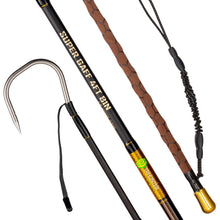 Load image into Gallery viewer, TRHUNTER Carbon Fiber Fishing Gaff Saltwater Fish Gaff with S316 Stainless Steel Fishing Hook (Brown Gaff - 4'8'' - 4'' Hook)