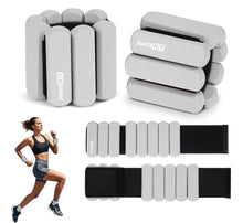 Load image into Gallery viewer, Wrist and Ankle Weights for Women & Men 2 Pack (1lb Each) (Grey)
