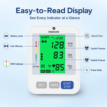 Load image into Gallery viewer, FDA-Cleared Blood Pressure Monitor, Upper Arm, Wide Cuff, Large Display