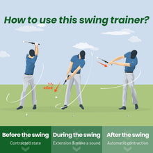 Load image into Gallery viewer, FODESAN Retractable Left-Handed Golf Swing Training Aid: Portable Grip Trainer with Click Feedback Sound – Ideal for Left-Handed Players, Muscle Training, for Beginners & Enthusiasts