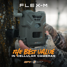 Load image into Gallery viewer, SPYPOINT Flex-M Twin Pack Cellular Trail Cameras - SD Card 2-Pack with LIT-22, Best Hunting Accessories, No WiFi Needed, GPS, Night Vision, IP65 Water-Resistant, 28MP Photos, & 720p Videos + Sound