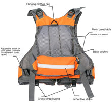 Load image into Gallery viewer, Fly Fishing Vest Fishing Safety Life Jacket for Swimming Sailing Boating Kayak Floating Multifunction for Men and Women Swim Vest (Blue and Gray,with Foam)