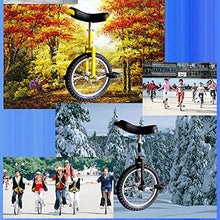 Load image into Gallery viewer, Unicycle, Kids' Unicycle Chrome Plated, Adjustable, 16" 18" 20", Balance Exercise Fun Bike Fitness, Pedals Contoured Ergonomic Saddle,Yellow,20″