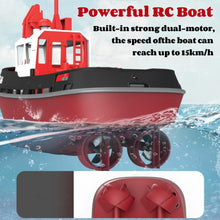 Load image into Gallery viewer, RC Boat, 1/72 RC Tugboat for Pools and Lakes, 2.4Ghz High-Speed Remote Control Boat with LED Lights and Low Battery Alarm for Kids and Adults
