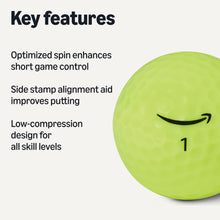 Load image into Gallery viewer, Amazon Basics Core Soft Golf Balls, Low Compression, Side Stamp Alignment, 24-Pack, Yellow