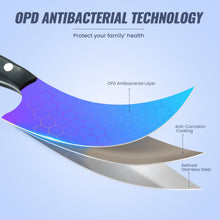 Load image into Gallery viewer, Premium Hunting Knife with Leather Sheath, 4.2" Damascus Style Fixed Blade Knife, Rainbow Titanium Coated German High Carbon Steel, Two-Tone Wood Handle,Unique Outdoor EDC Knife Gift for Men and Women (Dazzling colors) (New Dazzling Colors)