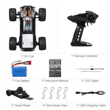 Load image into Gallery viewer, 1:16 Scale Remote Control Car, 4WD 45KM/H High Speed RC Truck with Brushless Motor, 2.4GHz All Terrain (Orange)
