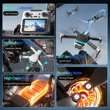 Load image into Gallery viewer, Drone with HD Camera for Adults, RC Drone with FPV Screen on Controller, Gesture Selfie, Altitude Hold, One Key Start, 3D Flips, Headless Mode, Optical Flow Positioning Foldable Drones Under 250g Lightweight RC Quadcopter Gifts for Teens Beginners Outdoor