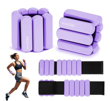 Load image into Gallery viewer, Wrist and Ankle Weights for Women & Men 2 Pack (1lb Each) (Purple)