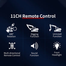 Load image into Gallery viewer, RC Excavator, 1:20 Scale Remote Control Excavator, 2.4GHz 11 Channel RC Construction Truck, Engineering Vehicles Educational Toys