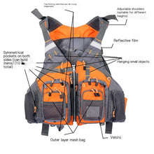 Load image into Gallery viewer, JKSPORTS Fly Fishing Vest Fishing Safety Life Jacket for Swimming Sailing Boating Kayak Floating Multifunction Breathable Backpack for Men and Women Kayak Vest Swim Vest (Green,with Foam)