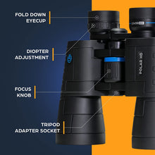 Load image into Gallery viewer, TSO Polar HD 10x50 Binoculars for Adults, Porro Prism, HD Glass, Rainproof, Long Eye Relief for Bird Watching & Wildlife Viewing