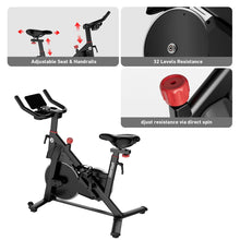 Load image into Gallery viewer, DeerRun Exercise Bike, Indoor Cycling Bike with Adjustable Magnetic Resistance-Black