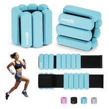 Load image into Gallery viewer, Wrist and Ankle Weights for Women & Men 2 Pack (1lb Each) (Blue)