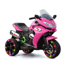 Load image into Gallery viewer, Ride on Motorcycle for Kids, 3 Twinkling Wheels Electric Ride on Toy,12 V Kids Motorcycle (Pink)