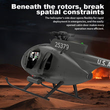 Load image into Gallery viewer, X-MechFun 1/16 Scale F119S MD500 LittleBirds RC Helicopter, 2.4G 9CH Flybarless Rotor Military Helicopter