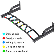 Load image into Gallery viewer, SELEWARE 48'' Multi-grip Pull Up Bar with Hangers - Black