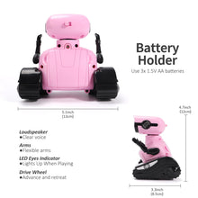 Load image into Gallery viewer, Robot Toys, Remote Control Robot Toy, RC Robots for Kids with LED Eyes, Flexible Head & Arms (Pink)