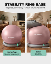 Load image into Gallery viewer, Trideer Exercise Ball for Office Desk, Yoga Ball Chair to Relieve Back Pain, Stability & Fitness Ball -pink