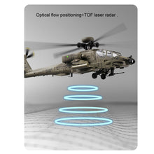 Load image into Gallery viewer, 310MM 6CH C170 AH-64D Remote Control Helicopter Aircraft for Adults Expert 1/48 RC Heli Maintain Altitude Brushless Motor / Optical Flow Positioning / Fly Upside Down 3D Rolling ( RTF 2-Battery Green)