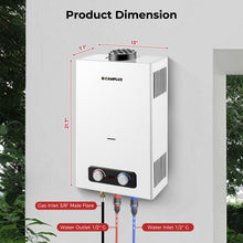 Load image into Gallery viewer, CAMPLUX Portable Propane Water Heater 2.64 GPM, Camping Water Heater with 3.3 GPM Water Pump Kit & Pipe Strainer, 68,000 BTU, BD264P120