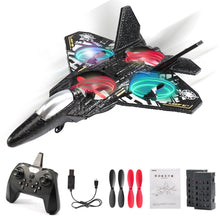 Load image into Gallery viewer, RC Plane Drone Helicopter Quadcopter, RTF 2.4GHz 6-axis Gyro Remote Control Airplane RC Jet Fighter with 3D Flip (Grey)