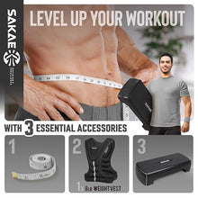 Load image into Gallery viewer, Step Aerobics Platform Set with Weighted Vest & Measuring Tape-Black