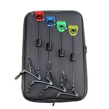 Load image into Gallery viewer, Jorzer Bite Alarms Carp Fishing 4PCS LED Fishing Bite Alarm with a Carry Box Red Yellow Blue Green Fishing Swingers Bite Indicators Fishing Tackle Accessories 12.99 Inch.