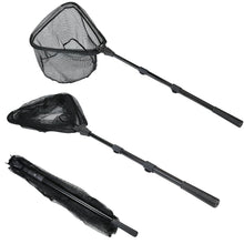 Load image into Gallery viewer, Fishing Landing Net with Telescoping Pole Handle Extends to 63 inches, Carbon Fiber Handle Extended from 23.6 inches to 47 inches