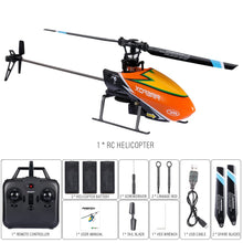 Load image into Gallery viewer, RC Helicopter for Adults and Kids, 4 Channel 2.4Ghz Remote Control Helicopter with 6-Axis Gyro, RC Aircraft with Altitude Hold and 3 Batteries (Orange)