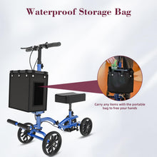 Load image into Gallery viewer, Fvzzin Lightweight Knee Scooter Crutch Alternative, Foldable & Adjustable Knee Scooter for Adults for Foot Surgery, Steerable Knee Walker with Detachable Storage Basket, Includes DIY Stickers-Blue