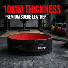 Load image into Gallery viewer, IBRO Powerlifting Lever Gym Belt – 10mm BlackRed S